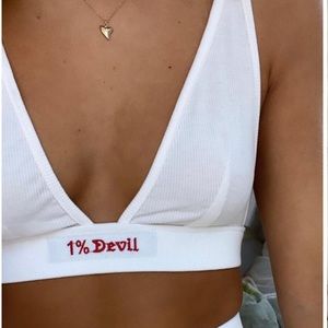 Sold DEVIL white bralette